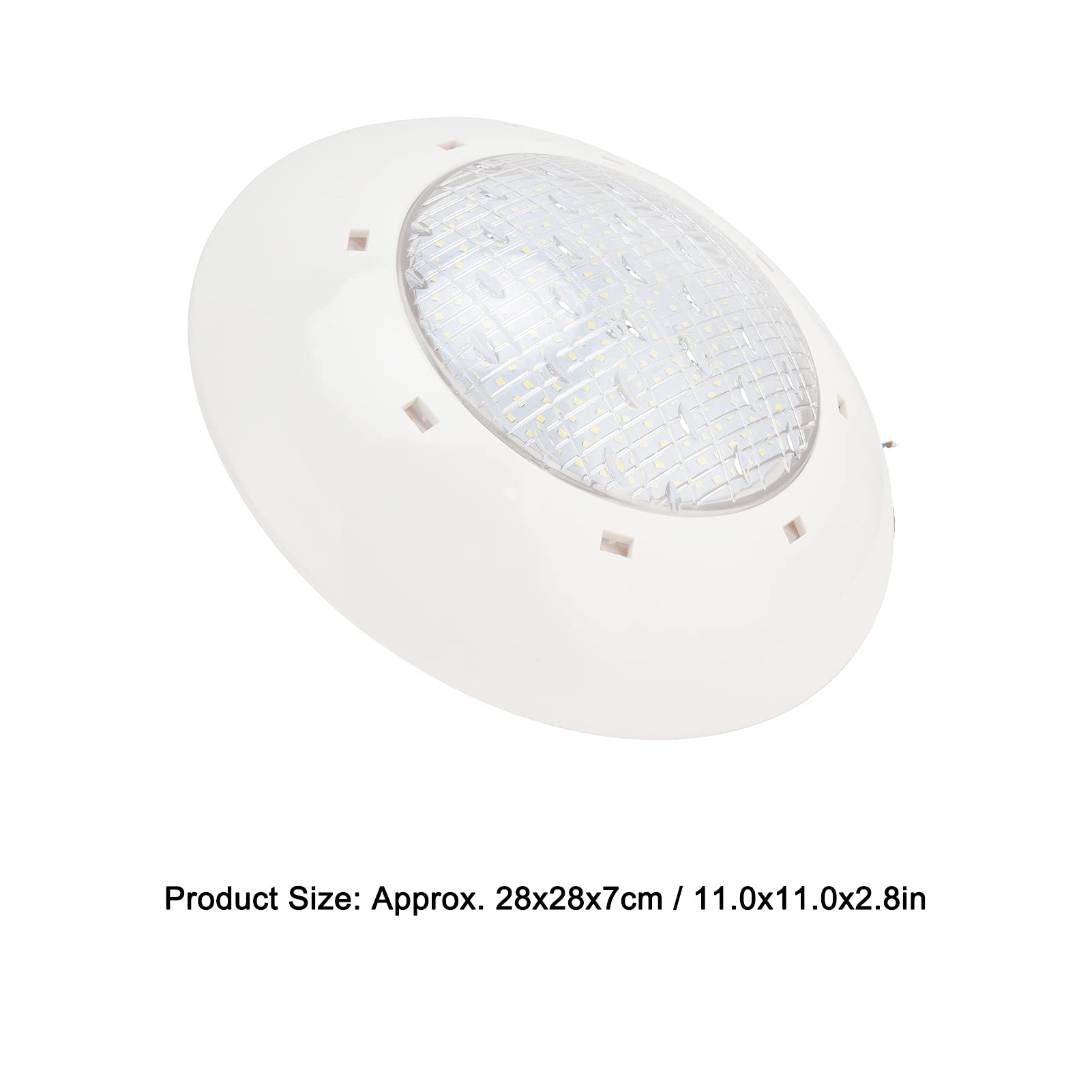 Acouto Lámpara Subacuática para Piscina, Luz Blanca AC12V IP68, Superficie de Espejo para PC SMD2835 LED, Montaje en Pared para Piscinas, Acuarios, Fuentes (18W)