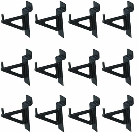Inc Jifram 11000273 Easy Living Easy Wall Bag of Twelve 2-Inch Plastic Slatwall Hooks, Black