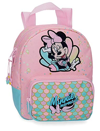 Disney Minnie Mermaid Mochila Guardería Rosa 19x23x8 cms Poliéster 3.5L