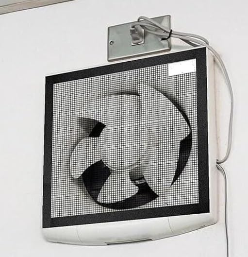 Mosquito Net for Exhaust Fan & Small Windows Washable Fiberglass Mesh, Insect & Dust Protection for Kitchen & Bathroom 60x60cm_2x2feet/_Black-image-9