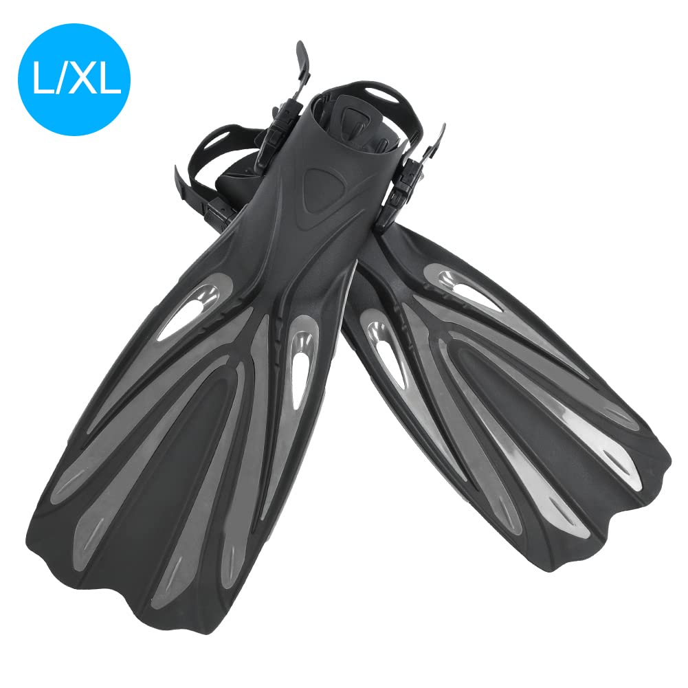 RiToEasysports Aletas de Natación Aletas Suaves Ajustables para Buceo y Snorkel, Material Ligero PP+TPR, Tamaño S/M, Rojo