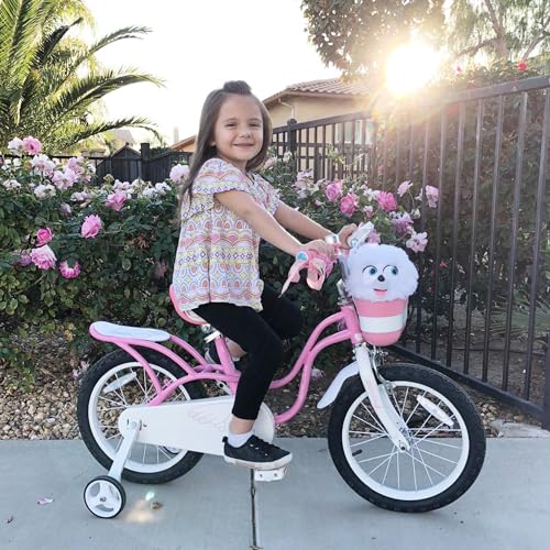 Image of Royalbaby Princess Girls Kids Bike 12 14 16 18 20 Inch Children Bicycle with Basket for Age 3-12 Years