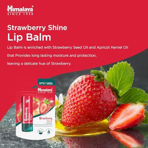 Himalaya Strawberry Shine Lip Balm with Strawberry Seed Oil- 4.5g (Pack of 4) - Image 4