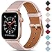 CeMiKa Correa de Cuero Compatible con Apple Watch Correa 38mm 40mm 42mm 44mm, Correas de Repuesto de Cuero Genuino Compatible con iWatch SE/Series 6 5 4 3 2 1, 38mm/40mm, Rosado/Oro Rosa