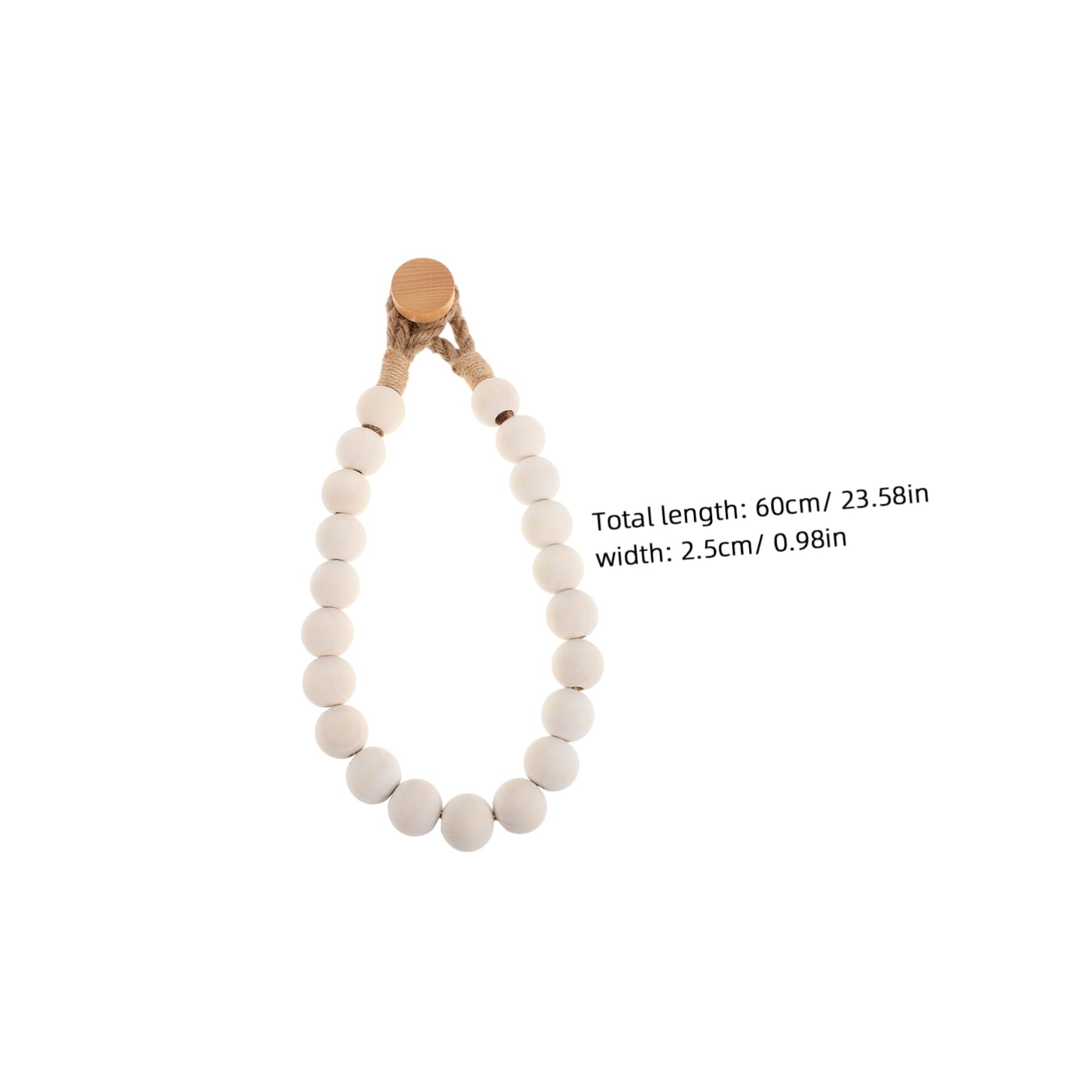 Garneck Stylish Rope Wooden Bead Toilet Paper Holder Wall-Mount Paper Towel Stand for Modern Decor