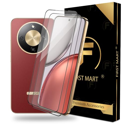 Image of FIRST MART Tempered Glass Screen Protector for Honor X9d - Full-Glue Screen Guard, 3D Edge to Edge, HD Clear, Bubble-Free, Case-Friendly, Black, Pack of 2
