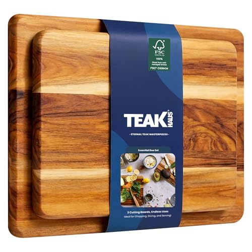 Set de 2 Tablas de Cortar de Madera de Teca miniatura 1