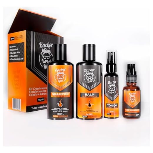 Kit Barba Completo Balm, Tônico Crescimento, Shampoo e Óleo Perfumado