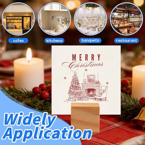 Image of 30Pcs 1.2x1.2 Inches Wood Table Number Stands, Wood Place Card Holders, Wooden Holders for Wedding, Ceremony, Birthday, Party, Home Decoration, Events (2mm Slots)