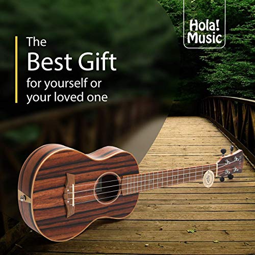 Image of Hola! Music 24 Inch Deluxe Concert Ukulele Bundle, Mahogany, Gig Bag