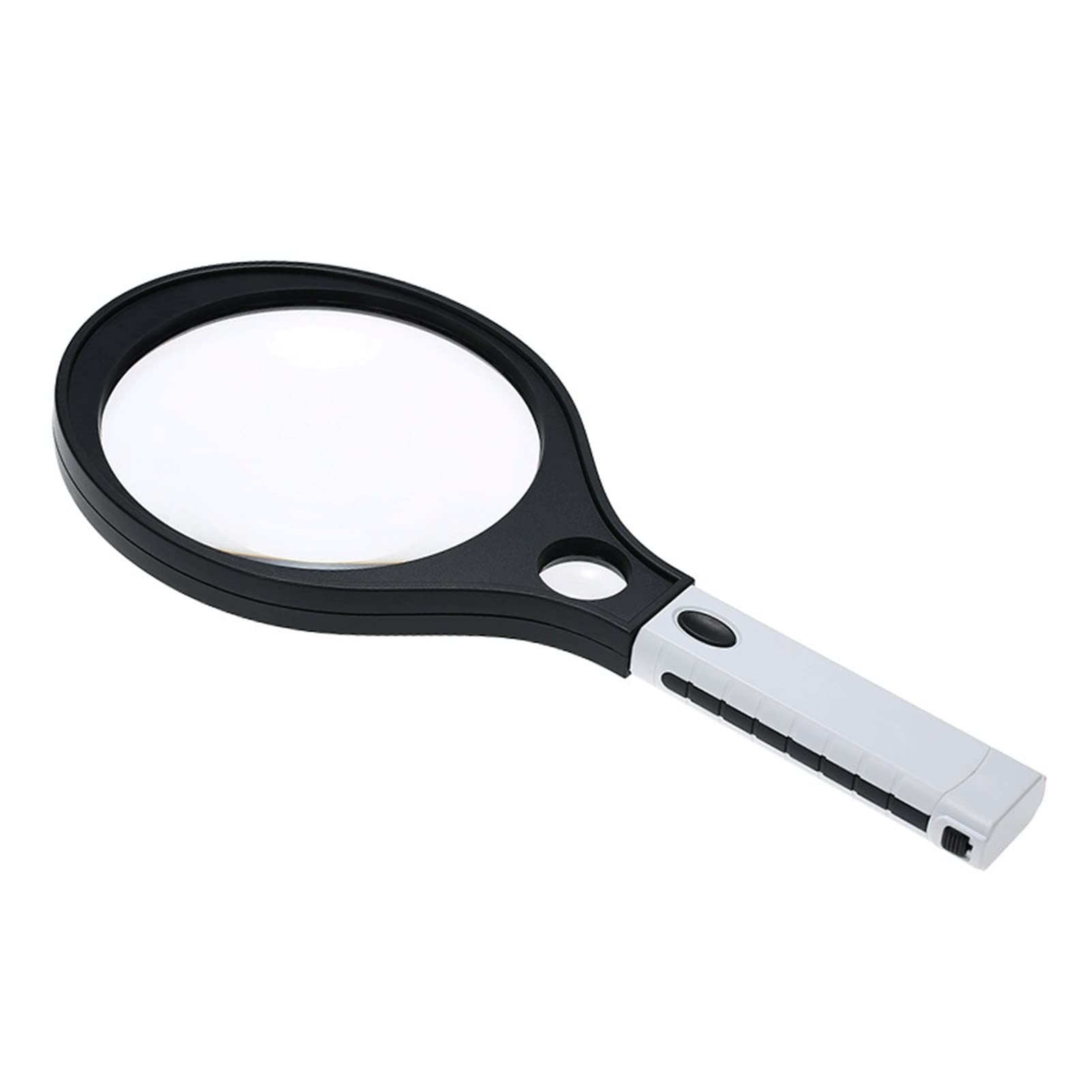 asdchZen Lupa de Lectura de Mano, Lupa Grande Redonda iluminada, Lupa de 4 Luces LED para Pintura, Costura y Manualidades con Agujas