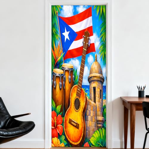Image of Nuxovilar Flag Musical Door Stickers Peel Stick PVC 30.3x78.7 in Cover