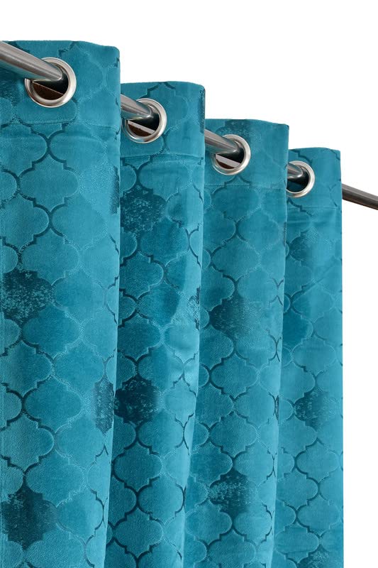 STYLOCASA Velvet Embossed Room Darkening Window Curtains for Living Room Bedroom Hall Room, 6 feet Solid Curtain, Aqua, Set of 2 (B0DD47X2SK) Amazon Price History, Amazon Price Tracker