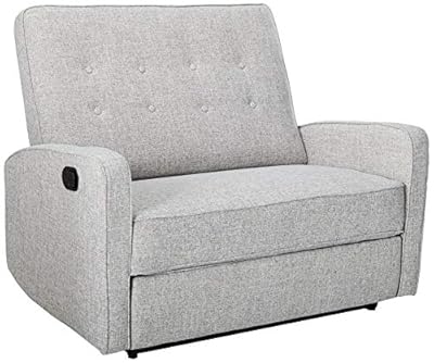 Christopher Knight Home Calliope Buttoned Fabric Reclining Loveseat, Light Grey Tweed / Black from 