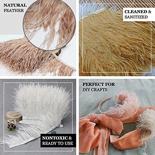 Garniture de plumes d'autruche bordeaux 5m pour couture et customisation de robe - 4