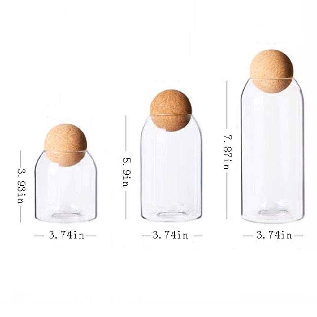 NYKK Einmachgläser Glas mit Airtight Holz Deckel Ball, Klar Keksdose, Gläser Nahrungsmittelspeicherbehälter for Umhüllung-Tee Kaffee Spice Zucker Salz Vorratsdosen Glas