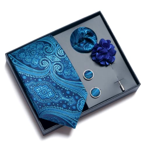 Image of joy alice 70 Colors Ties Set Men Mixed Color Necktie Handkerchief Cufflinks Brooch 3.15 Formal