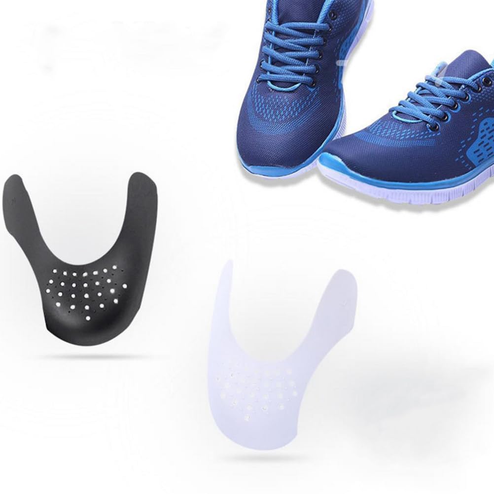 4 Paia di Protezioni per Scarpe, Protezione Antipiega per Scarpe, Protezione Antipiega Traspirante, impedisce alle Scarpe da Ginnastica di sgualcirsi e ammaccarsi, Nero/Bianco