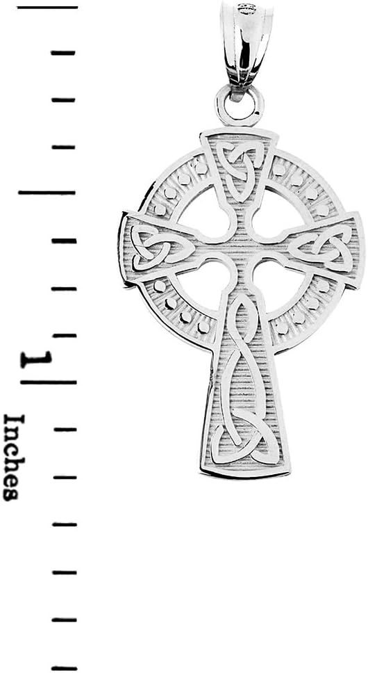 Claddagh Gold 925 Sterling Silver Celtic Cross Trinity Knot Pendant Necklace, 18" - Image 3