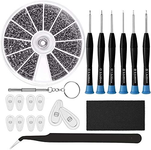 Eyeglasses Repair Kit, HKIDEE Sunglasses Repair Kit Include Glasses Nose Pads, Glasses Screws and 6 Screwdrivers and Tweezers for Glasses, Sunglass, Watch Clock Spectacle Repair Eyeglasses Repair Kit, HKIDEE Sunglasses Repair Kit Include Glasses Nose Pads, Glasses Screws and 6 Screwdrivers and Tweezers for Glasses, Sunglass, Watch Clock Spectacle Repair