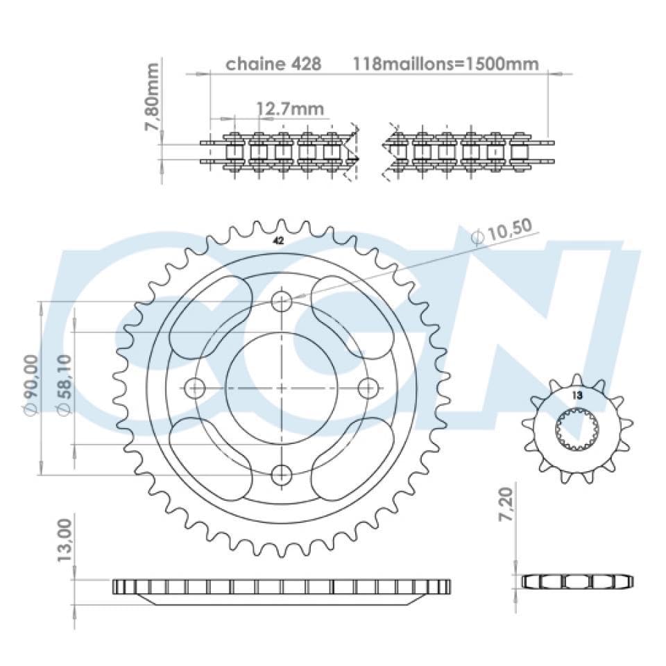 Kit chaîne Afam Archive 125 Scrambler pour vos balades