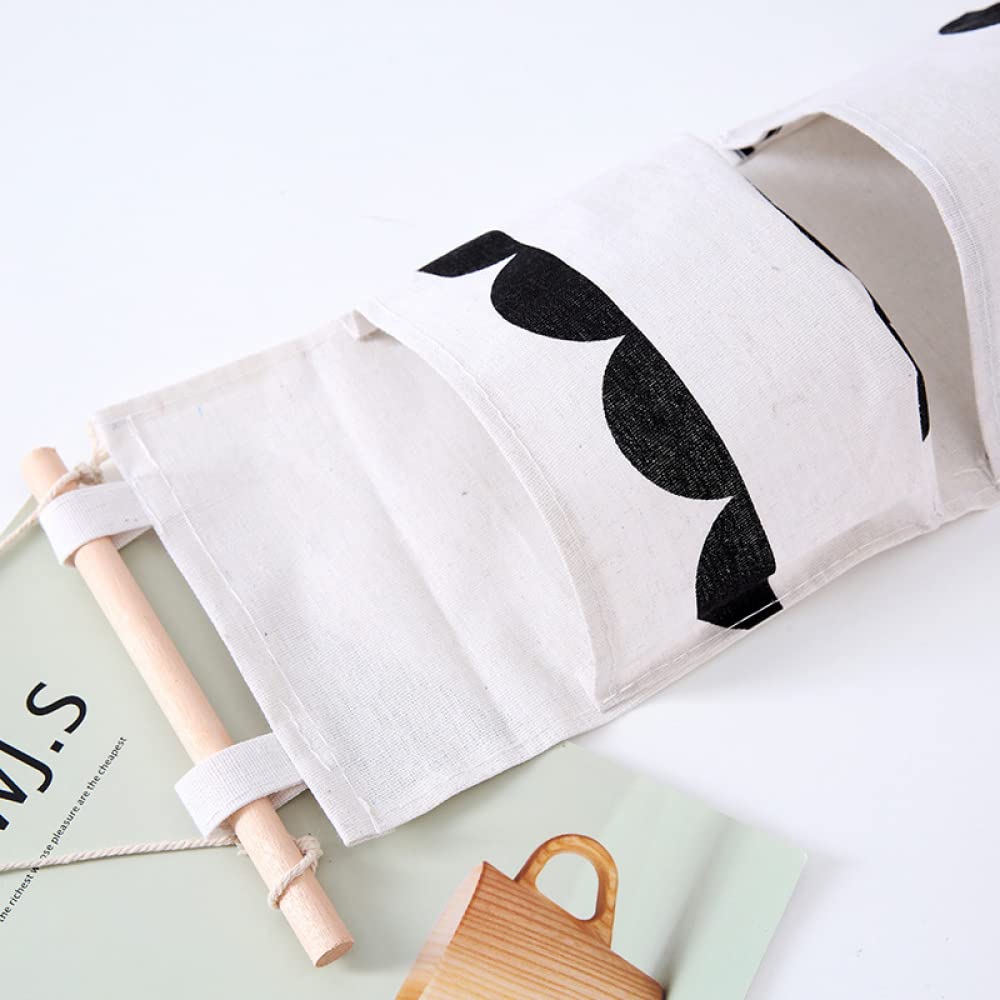YXSH Borsa Portaoggetti da Appendere A Parete da 3 Pezzi, Organizer da Parete da Appendere sopra La Porta con 3 Tasche, Organizer Tascabile da Appendere in Lino di Cotone Impermeabile per Cucina