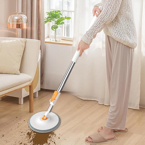 Wischeimer Set | Rotierendes Flaches Wischeimer System | Kompakter Reinigungsmopp mit 360 Grad drehbarem Kopf, Wassersparender Wischeimer Set für Rotierenden Sauberen Boden – Bild 3