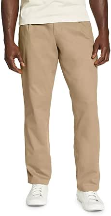 Eddie Bauer Men's Flex Sport Chinos - Pleated, Light Khaki, 34W x 30L ...
