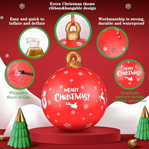 KAHEIGN 2Pcs Giant Inflatable Christmas Balls - Image 2