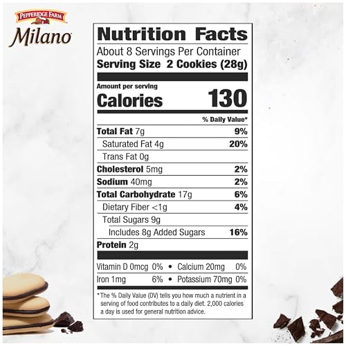 Image of Pepperidge Farm Milano Cookies, Double Milk Chocolate, 3 Bags, 7.5 Oz Each