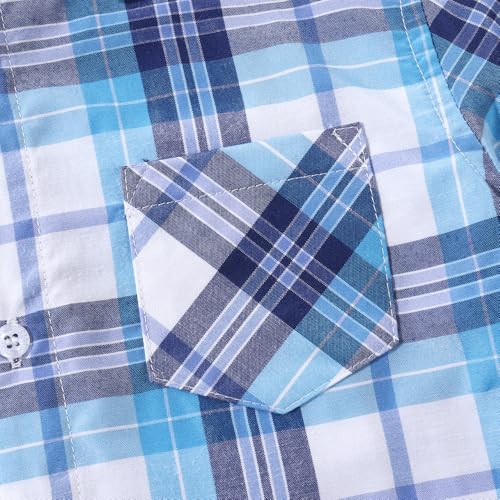 Spring&Gege Boys' Long Sleeve Button Down Shirts Casual Woven Plaid (4-12 Years)4