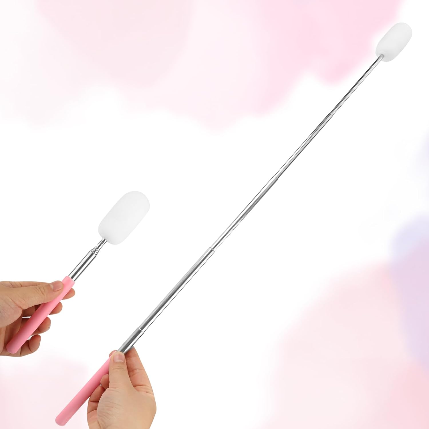 3-Piece Telescoping Pottery Sponge Stick, Retractable Stainless Steel Tools for Removing Water and Shaping, Extendable Ceramic Supplies for Tall Vases and Narrow Neck Pots