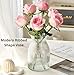 New 2026 Design Ribbed Glass Vase Wide - 8 Inch Tall Ribbed Vase for Wedding Reception, Home Decor, Housewarming Gift (Clear) Decorative Flower Vases - Bud Vase for Centerpieces Cylinder Vases