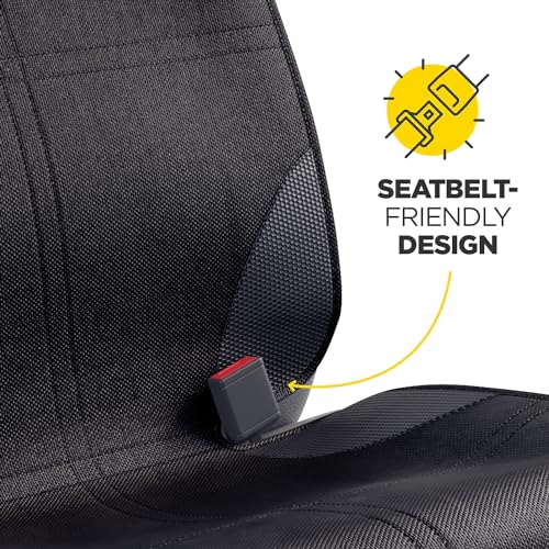 Image of lebogner Car Seat Protector for Baby and Child - Non-Slip, Thick Padded Cover with 2 Mesh Pockets - 1 Pack