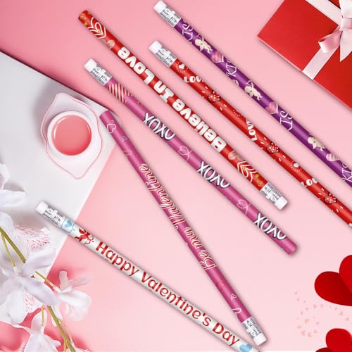 Lápices para San Valentín pack x24 con borrador miniatura 7