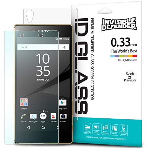 Ringke Screen Protector Compatible with Xperia Z5 Premium - Invisible Defender Glass Tempered Glass HD Quality, Strong Clear Protection, Anti-Scratch Technology (Not for Z5 & Z5 Compact)