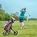 XDriveMax GC408 Folding Golf Push Cart, 3 Wheel Golf Trolley Lightweight Golf Bag Pull Cart Caddy Cart for Golf Clubs and Golf Bag with Cup Holder Scorecard Holder/Storage Compartment(Red) Pack