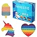 Pop it Fidget toy Pack Bubble Giocattoli Anti stress Unicorno Glaco Cuore Popit Geant Gadget giocattolo soddisfacente giocattolo di sollievo per bambini e adulti Set Pop -it push Sensory multicolore