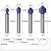 Wolfride 4PCS 90 Degree V Groove Router Bit 1/4-Inch Shank V Cut Router Bit Set