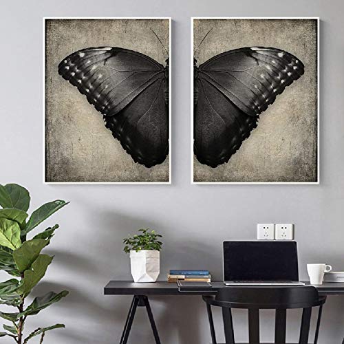 Toile papillons noirs d'art gothique en haute définition pour une décoration murale haut de gamme