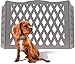 Zoogamo 3 Panel Gray Wood Diamond Design Pet Gate - Durable Lightweight Extra Wide Wooden Expandable & Folding Home/Indoor/Outdoor 48