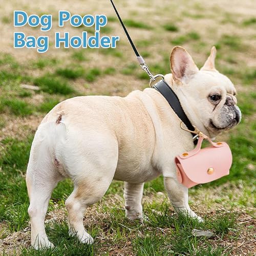 Dispenser sacchetti cane - Porta sacchetti perdite zero in PU | Accessorio con fibbia sicurezza per rifiuti canini | per parchi, campeggio, viaggio, casa e aree pubbliche