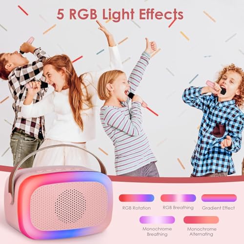 Winsumm Karaoke Machine for Kids Adults with Wireless Mics Portable