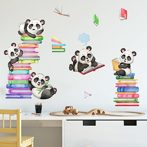 Vinilos Decorativos Panda Lectura para Pared Infantil miniatura 5