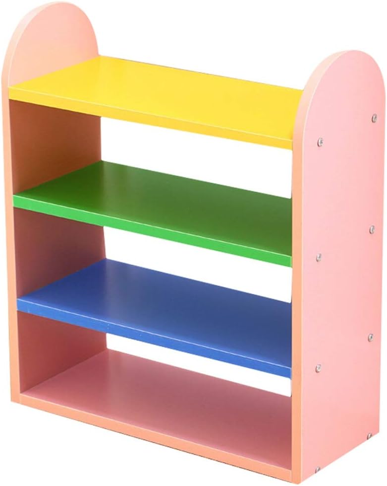 Shoe Rack 4-Story Shoe Rack Colorful Children's Shoe Rack Simple Storage Rack Saves Space Shoe Shelf Storage Organizer (Color : Blue) (Pink)