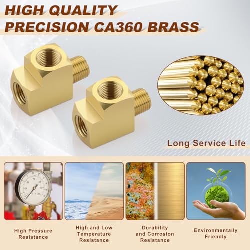 Image of 5pcs 1 /8 inch NPT Female Pipe to 1 /8 inch NPT Male Pipe to 1 /8 inch NPT Female Metals Brass Barstock Street Tee Pipe Hose Fitting