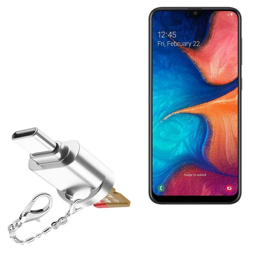 BoxWave Adapter Compatible with Samsung Galaxy A20 - Micro SD Card miniReader, USB Type-C OTG Reader USB3.0 Adapter Keychain - Metallic Silver-image-13
