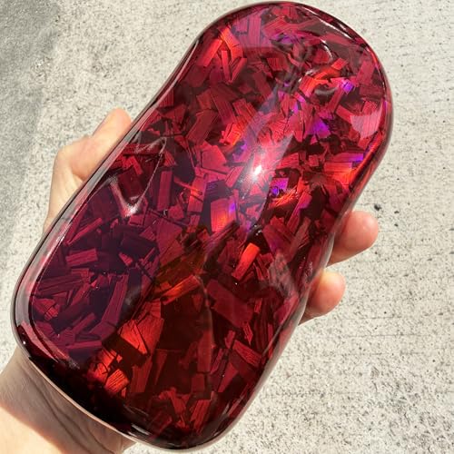 Image of LZLRUN Gloss Forged Carbon Fiber Self Adhesive Vinyl Wrap Film for Car Moto (Chameleon Red, 1.65ft x 3.5ft) | Gloss Chameleon forged carbon texture, With install tools, Air release, Self-adhesive, For car moto furniture laptop