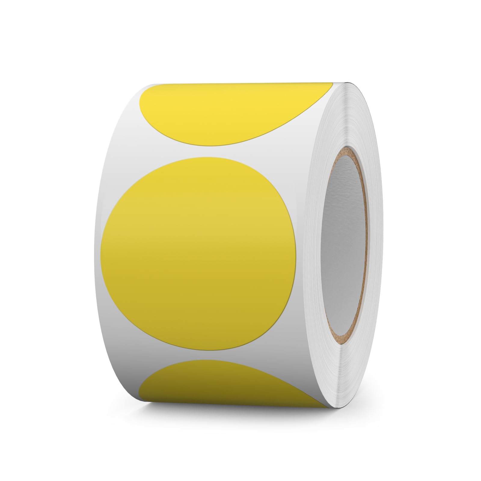FINDAT 500 PCS Colored Dot Stickers 2 Inch Vinyl Yellow Circle Labels Removable Waterproof Color Coding Round Floor Sticker for Inventory School