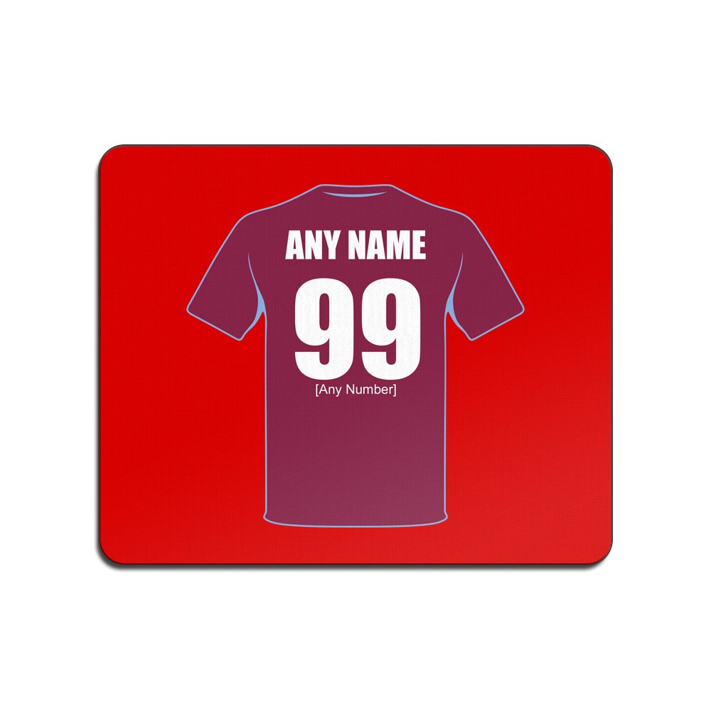 Unigift Red Personalised Gift - Villa Mouse Mat (Football Club Design Theme, Colour Options) - Any Name/Message On Your Unique Pad Mousemat Mousepad